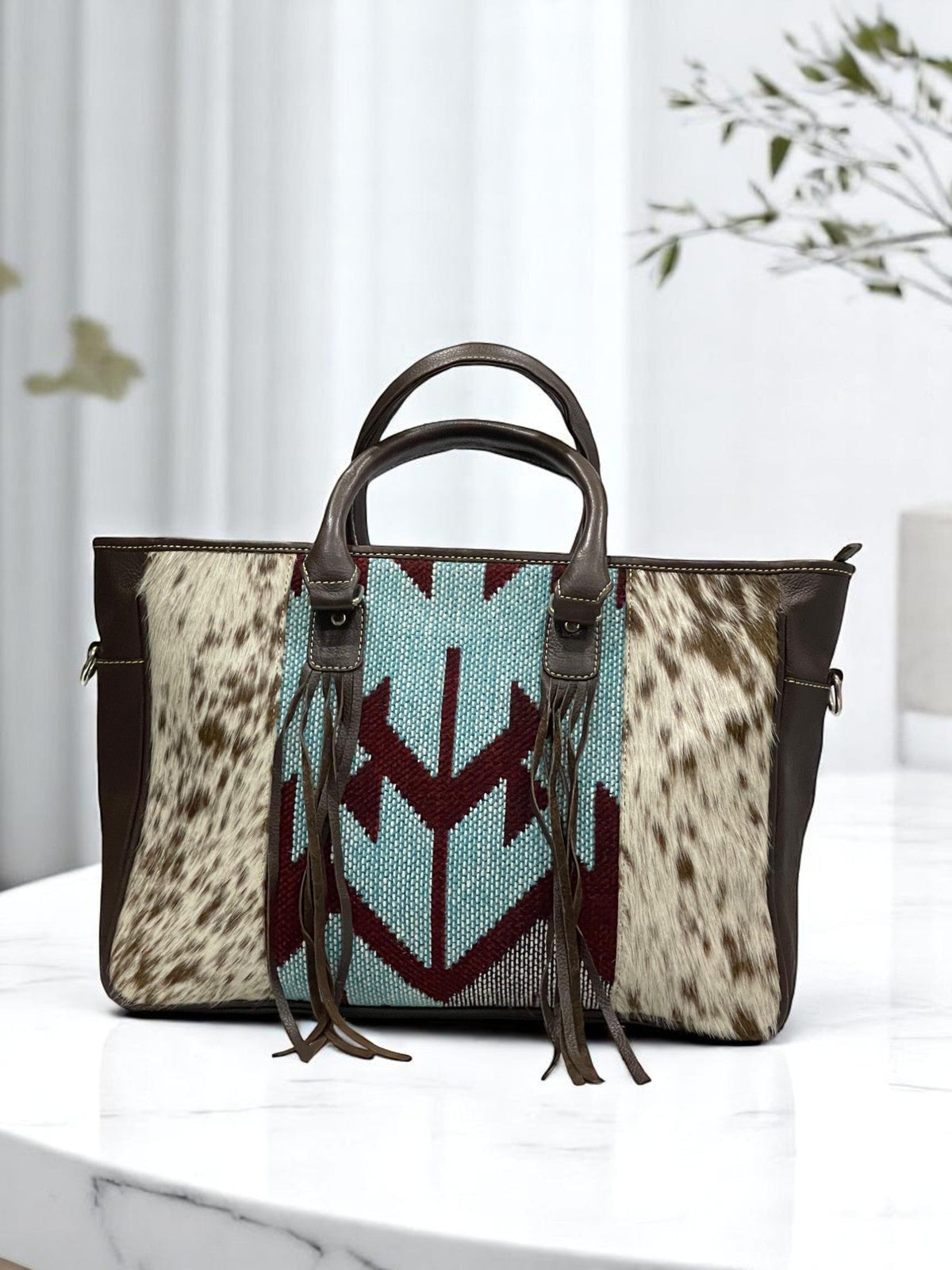 The Rustic Glam Natural Cow Fur Designer Bag