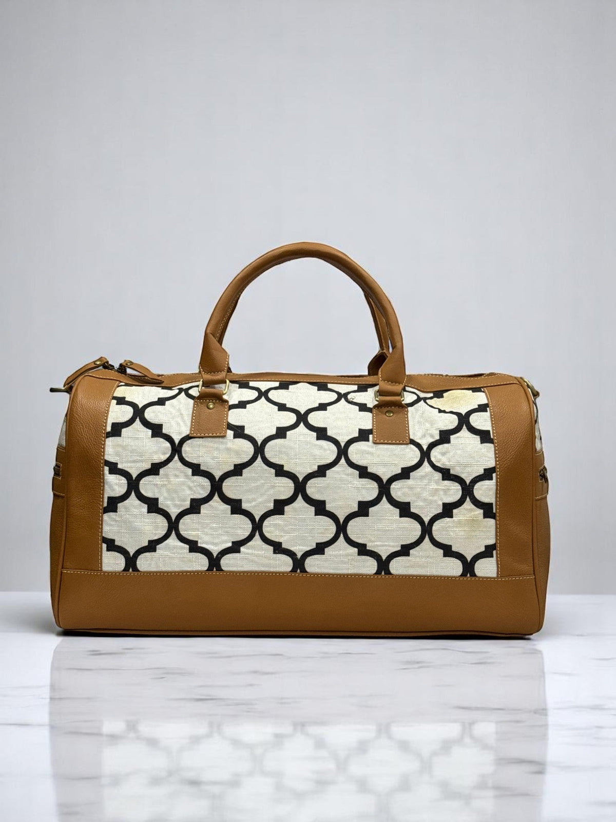 Heritage Luxe Leather & Canvas Duffel Bag