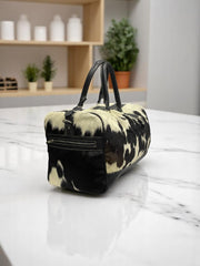 Leather Atelier The Signature Leather Fur Mini Duffle Bag