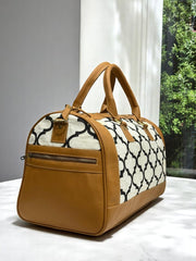 Heritage Luxe Leather & Canvas Duffel Bag