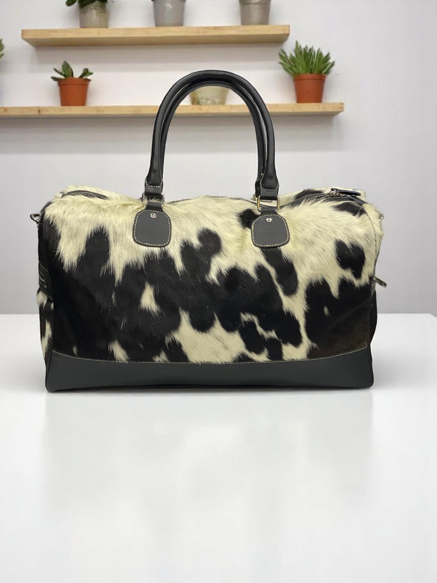 Leather Atelier The Signature Leather Fur Mini Duffle Bag