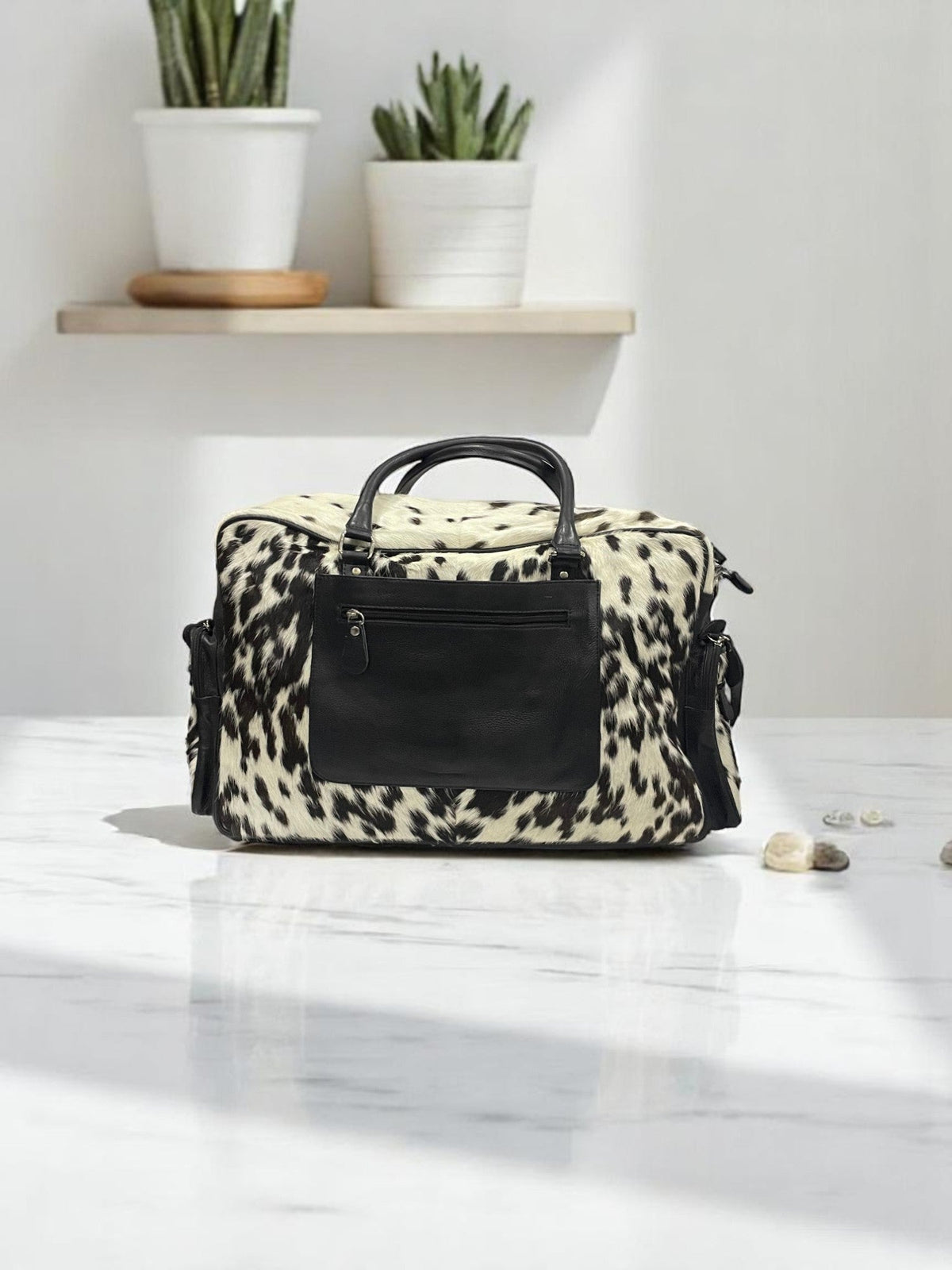 Leather Atelier The Signature Leather Fur Mini Duffle Bag
