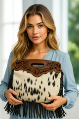 Luxe Cowhide Fashion Hand Bag