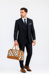 Heritage Luxe Leather & Canvas Duffel Bag