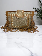 Wild Grace Premium Cowhide Leather Handbag with shoulder strap